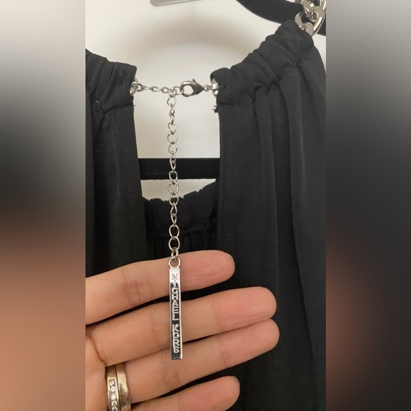 Michael Kors Chain Neck Black Halter Top Size Large - Picture 7 of 10